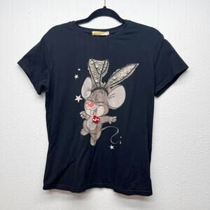 Vinizbena Embellished T-Shirt Womens 2XL Cotton Stretch Party Event Novelty